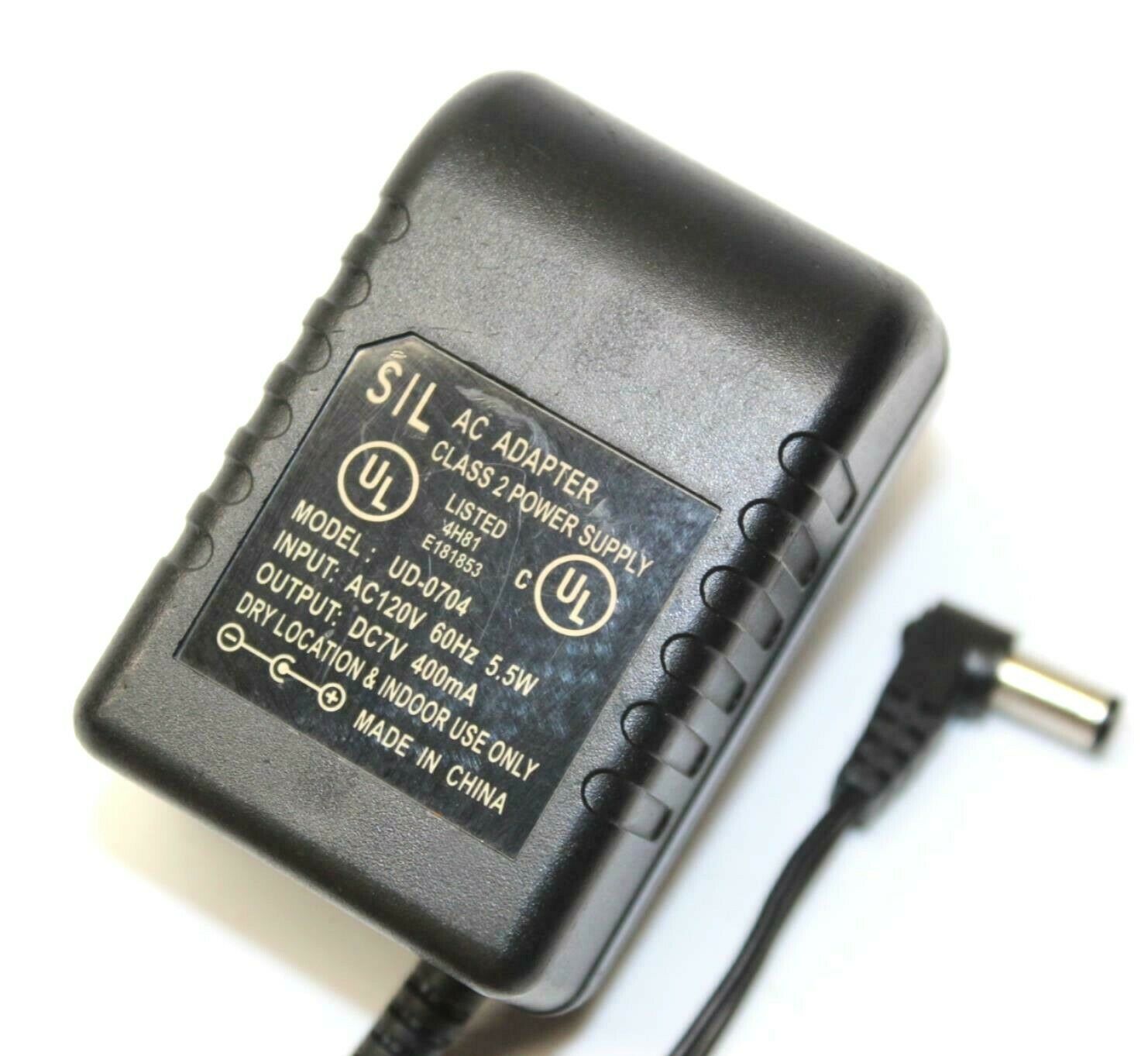 New 7V 400mA SIL UD-0704 Class 2 Transformer Power Supply Ac Adapter